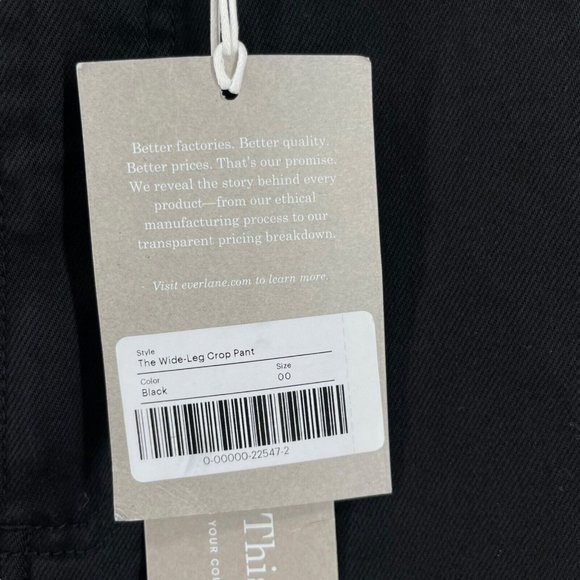 Everlane The Wide Leg Crop Pant in Black - Picture 4 of 5